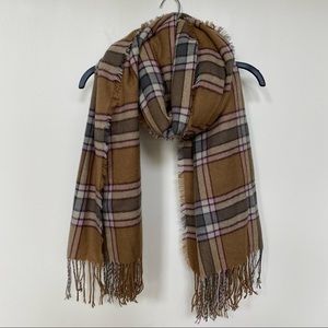 Brown and Pink Plaid Blanket Scarf ✨BUNDLE 2 SCARVES FOR $10!✨